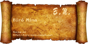 Biró Mína névjegykártya
